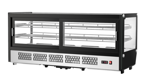 Migali C-88CTS-60 60" Display Case, 8.8 cu ft, Steel, Sliding Glass Doors, 2 Shelves