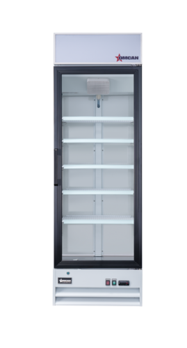 Omcan 50035 14 cu ft Self-Closing Glass Door Merchandiser Refrigerator