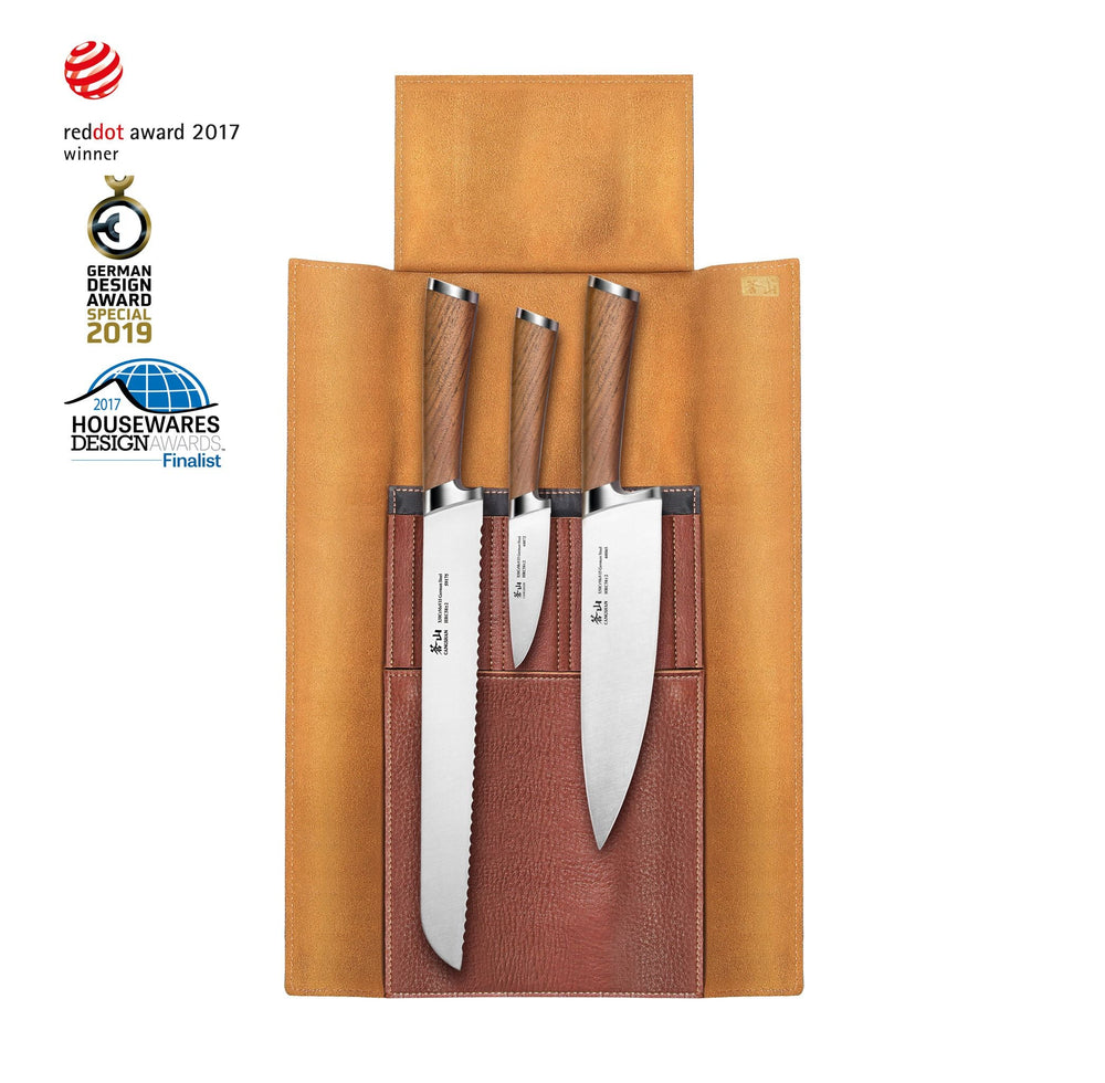 Cangshan 59939 H1 Series 4 Piece Leather Roll Knife Set
