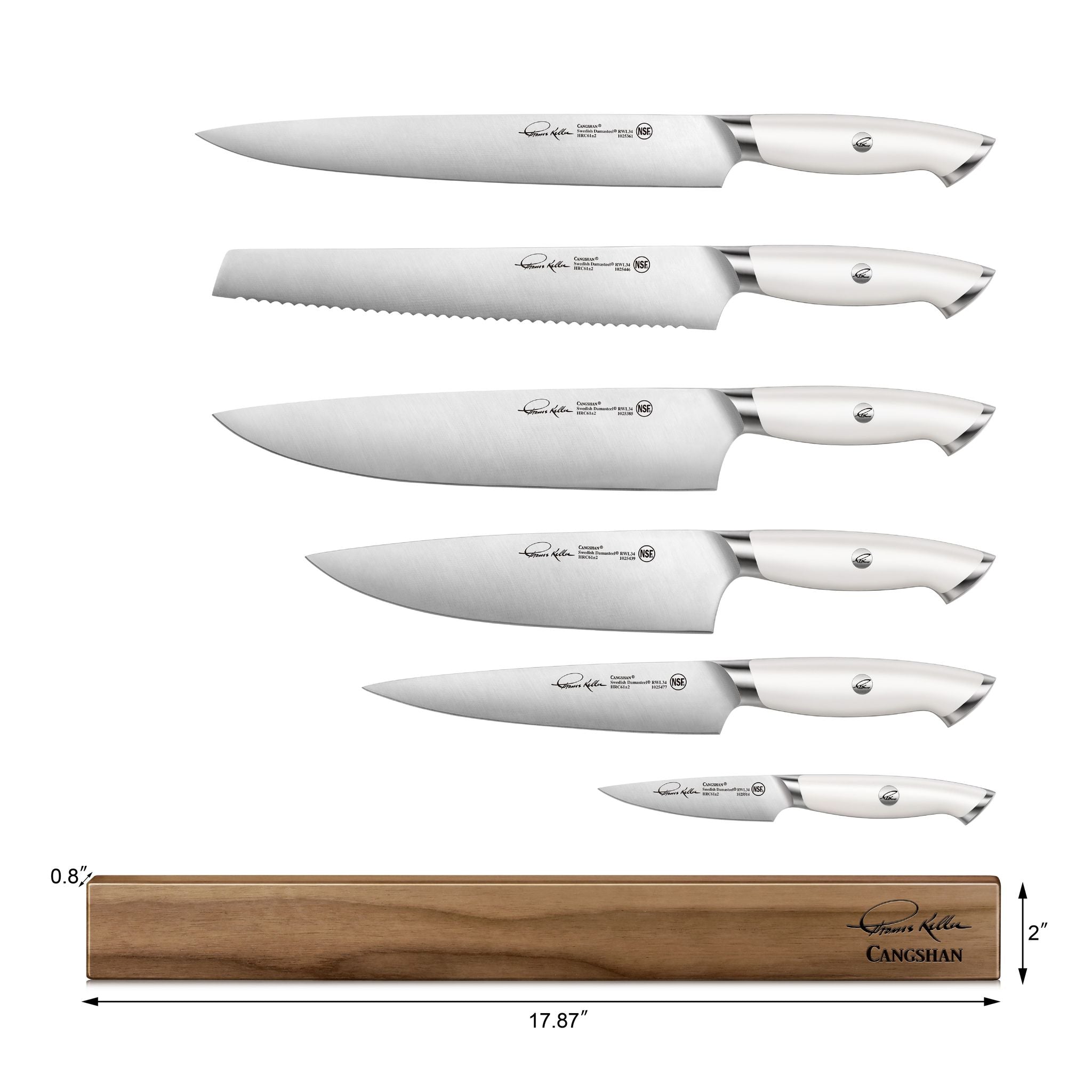 Cangshan 1026634 TKSC 7-Piece Magnetic Knife Bar Set