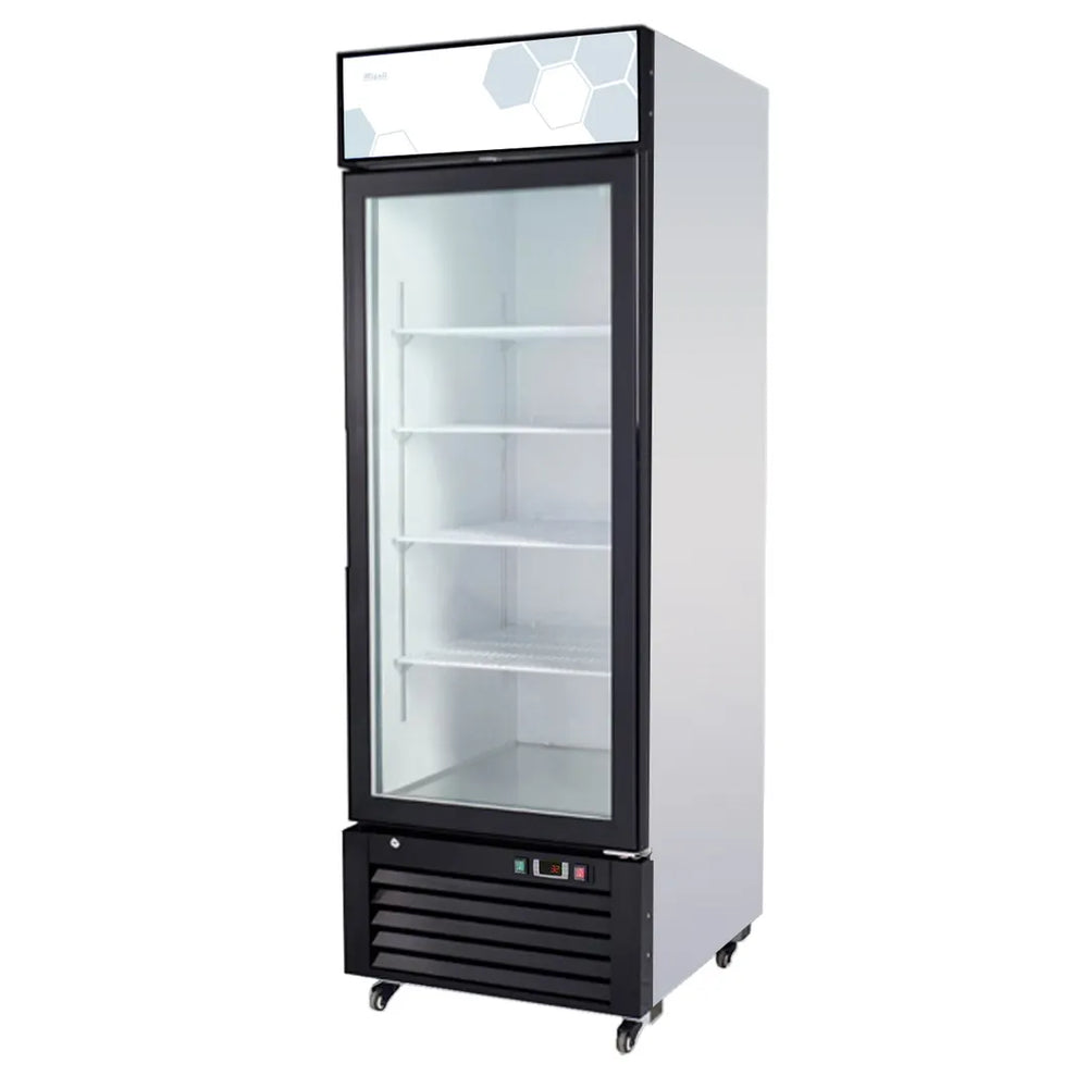 Migali C-23RM-HC 27" 1-Section Merchandiser Refrigerator in White, with Glass Door, 23.0 cu. ft.