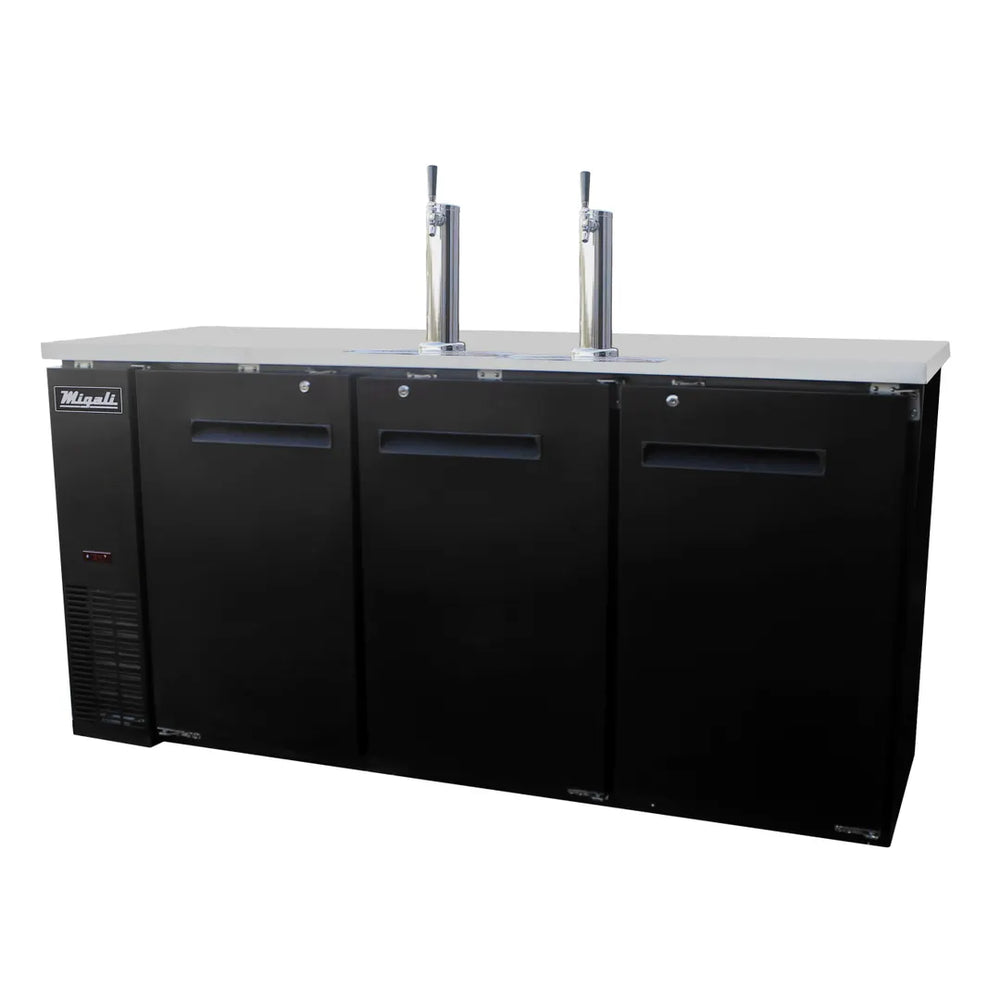 Migali C-DD72-3-HC 72" 2 Columnss Draft Beer Cooler, 3 Keg, 19.6 cu. ft.