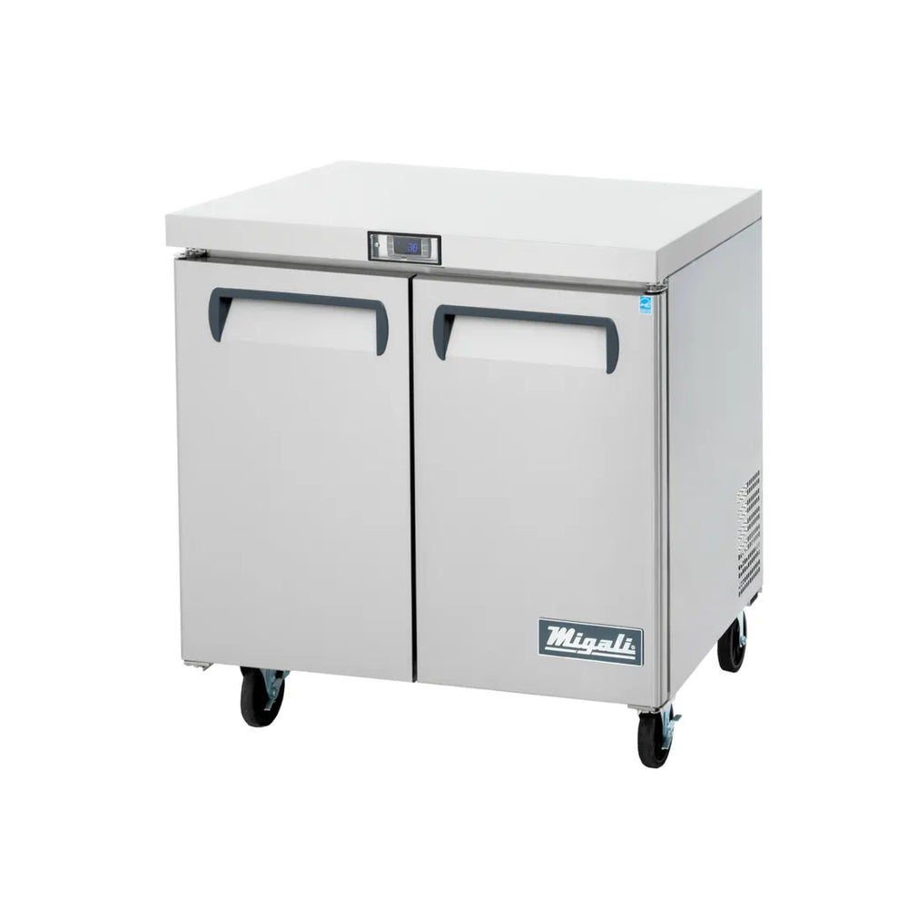 Migali C-U36F-HC 36" Two Section Undercounter Refrigerator Freezer, 8.7 cu. ft.