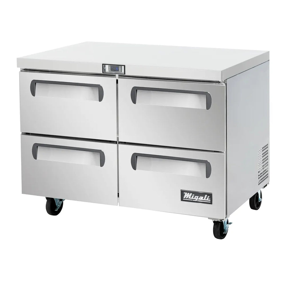 Migali C-U48R-D-HC 48" 2-Section Worktop Refrigerator w/ 4 Drawers, 12 cu. ft.