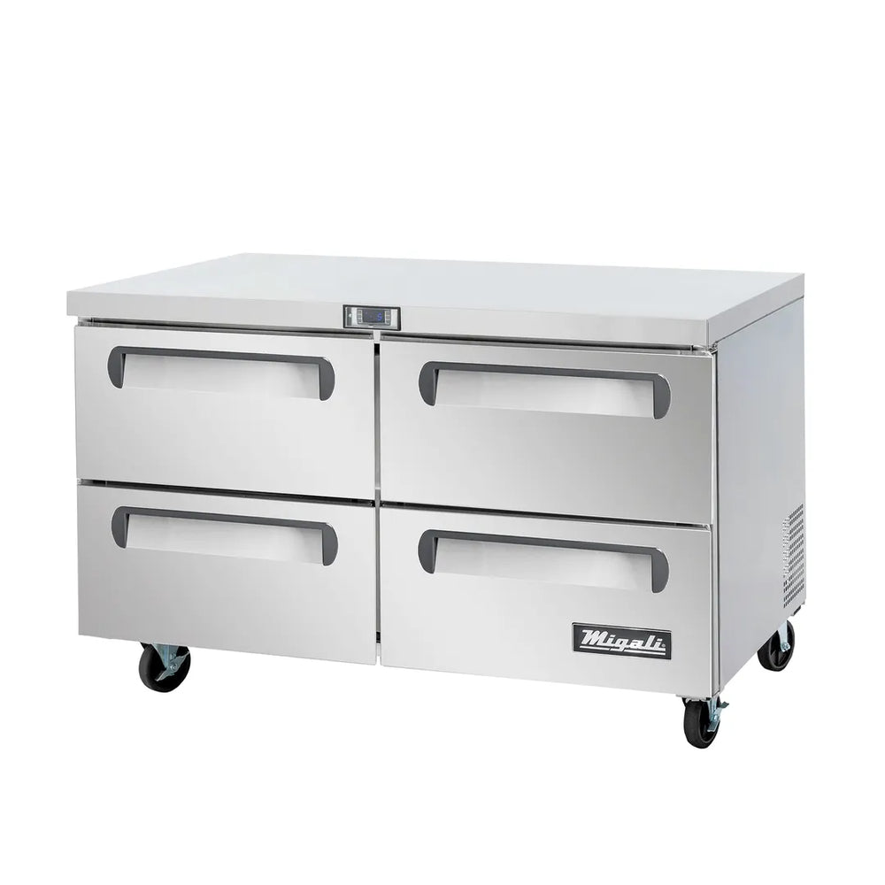 Migali C-U60R-D-HC 60" 2-Section Worktop Refrigerator w/ 4 Drawers, 17.9 cu. ft.