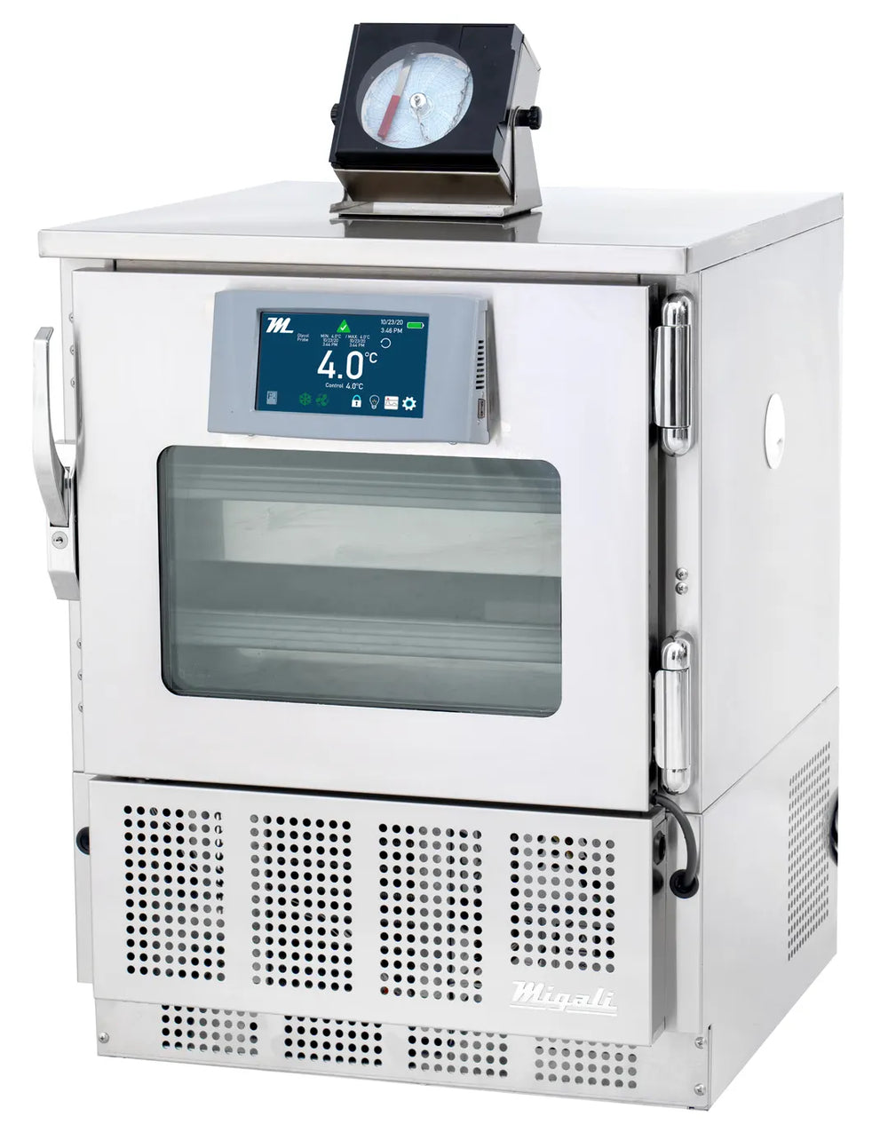 Migali EVOX-U1RG-C 24" Glass Door Refrigerator, 4.2 cu ft, Stainless Steel, Hinged, Bottom Compressor