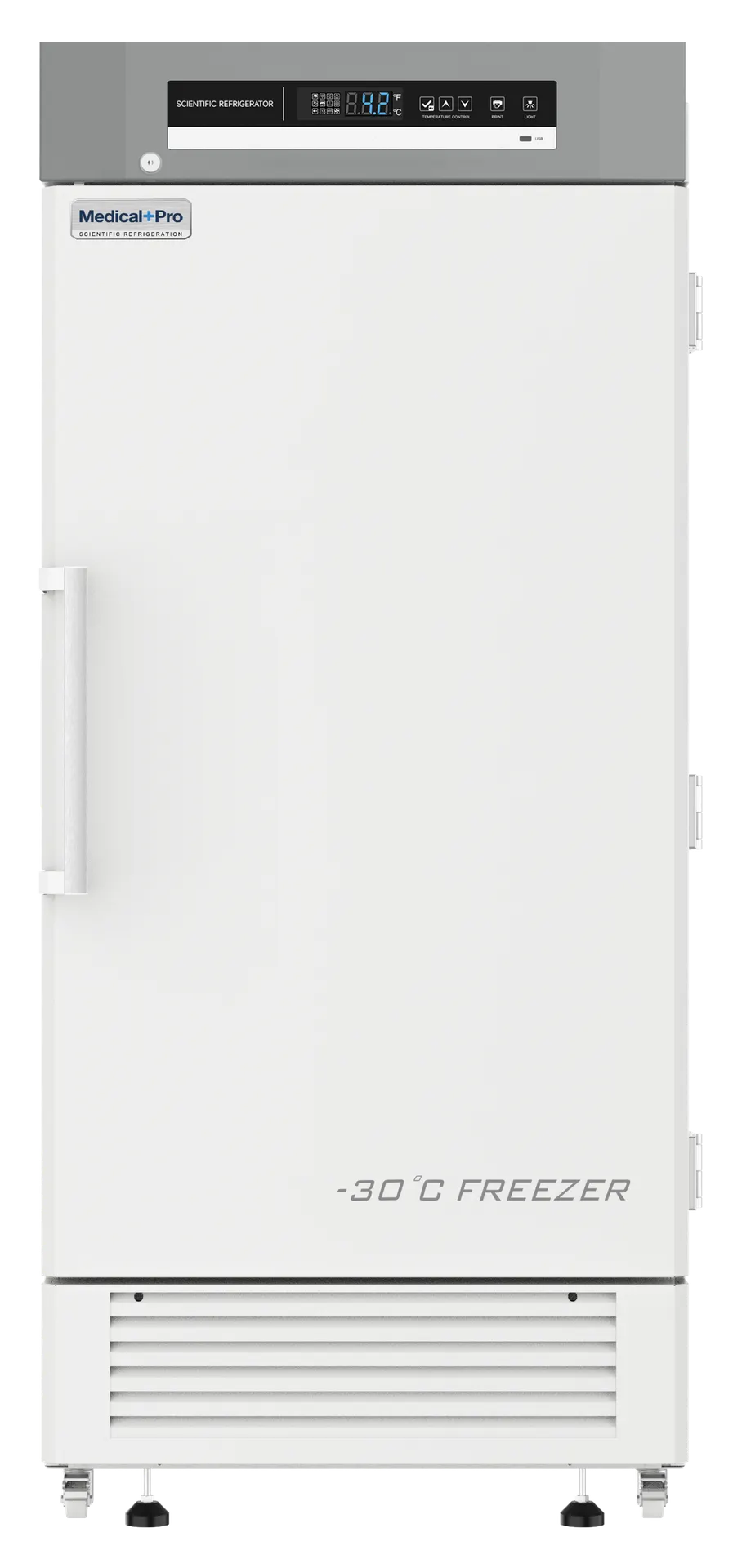 Migali MP-24F-HC 34" Solid Door Medical Freezer, 24 Cu Ft, Microprocessor, USB Logging, 115V