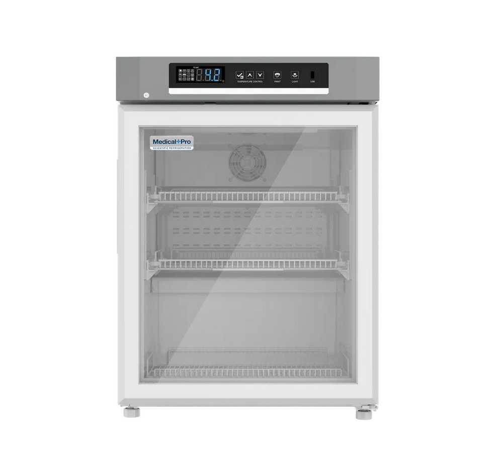 Migali MP-U3RG-HC Medical Fridge, 3 cu. ft., 21" Glass Door, Steel, +2°C-+8°C, USB Logging, 110V