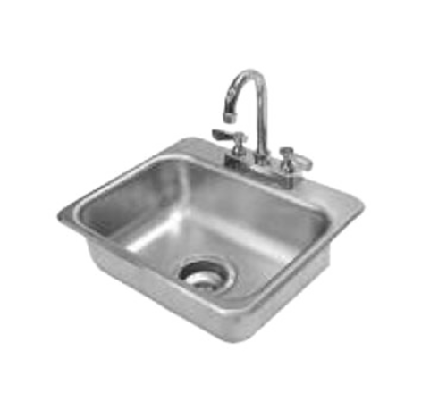 Advance Tabco DI-1-35 - Drop-In Sink, 1-compartment, 14" wide x 10" front-to-back x 5" deep bowl, 20 gauge 304 stainless