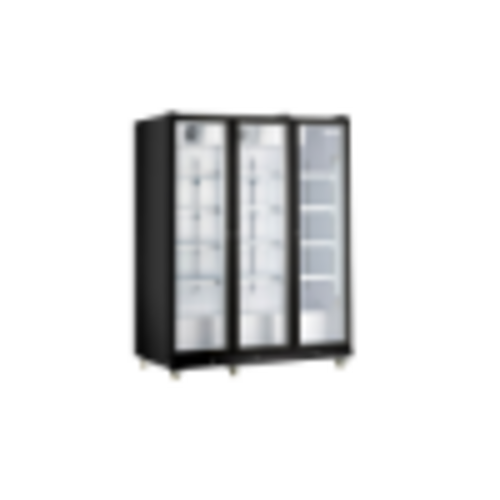 Omcan 48385 72 Inch Refrigerated Merchandiser 53 cu ft Three Section Black