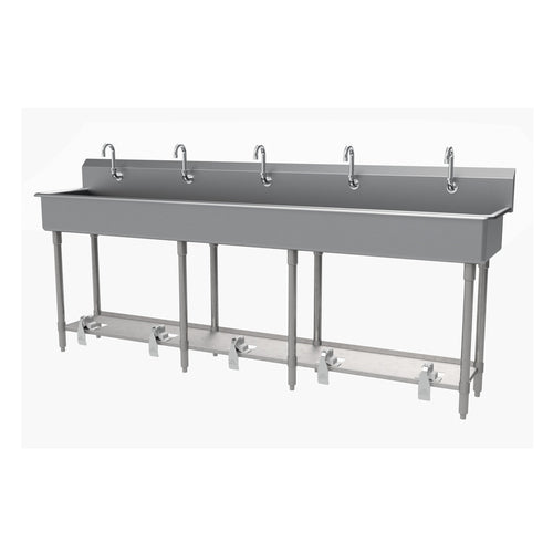 Advance Tabco FS-FM-100FV - Multiwash Hand Sink, splash mount faucet provision, with toe-operated push valve, 100