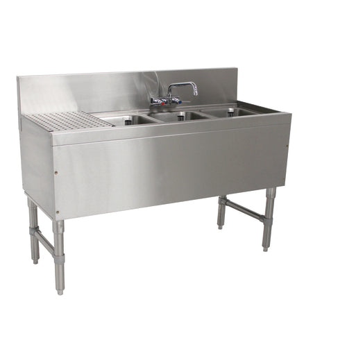 Advance Tabco PRB-19-43R - Prestige Underbar Sink Unit, 3-compartment, 48