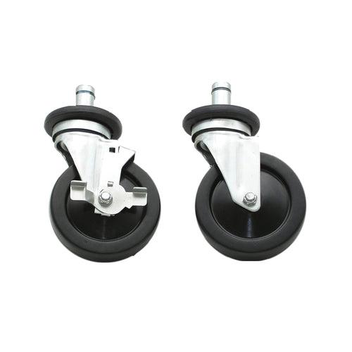 Advance Tabco EC-25 - Special Value Wire Shelving Stem Casters, (4) 5" swivel rubber, (2) with brakes, include donut
