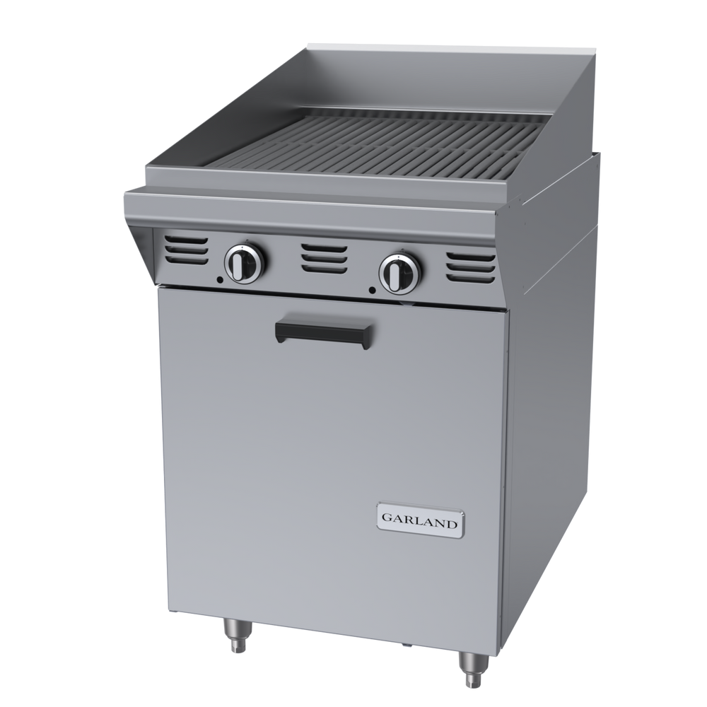 Garland MST24BE - Master Series Charbroiler, gas, 24" W x 23" D grill area, briquettes, flat/tilt grates, reversible
