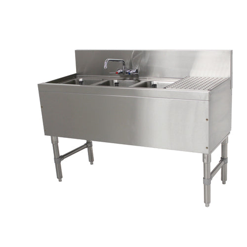 Advance Tabco PRB-19-53L - Prestige Underbar Sink Unit, 3-compartment, 60