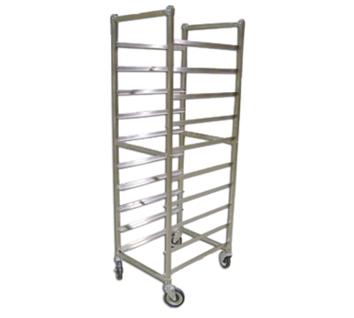 Omcan 23833 21-1/4 Inch Mobile Pan Rack Stainless Steel End Loading with 10 Pans