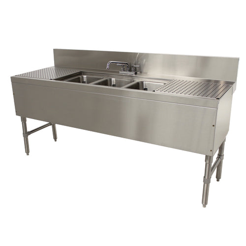 Advance Tabco PRB-24-53C - Prestige Underbar Sink Unit, 3-compartment, 60