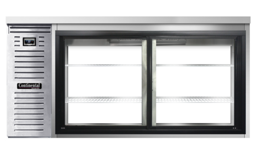 Continental Refrigerator BB69NSSSGDPT - Back Bar Cooler, pass-thru, 69" wide, 34-3/4" high, 26.0 cubic feet, front breathing, stainless