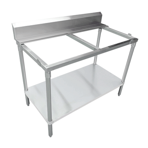 Omcan 41277 48 Inch Stainless Steel Polytop Table Frame with Undershelf