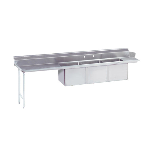Advance Tabco DTC-3-2020-84L - Dishtable with 3-compartment Sink, 83”W, (3) 20