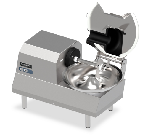 Omcan 47711 32 Inch Horizontal Electric Food Cutter Stainless Steel with Open Lid