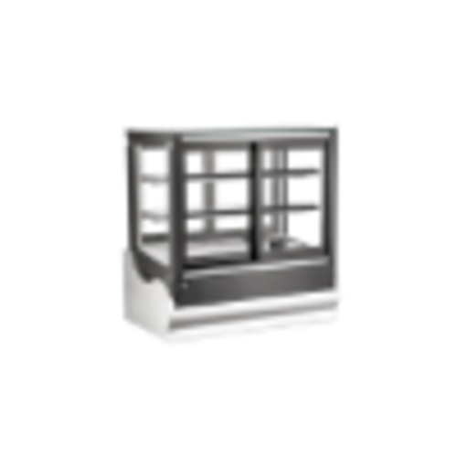 Omcan 48564 36 Inch Refrigerated Display Case Countertop 6.5 cu.ft. Black Stainless Steel