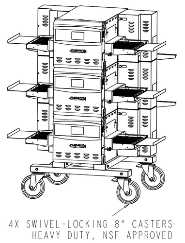 Ovention OVNTN-STK-15 - Stacking Kit for any combination of (3) S1200 or C1400, includes cart