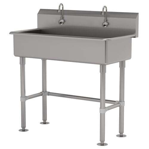 Advance Tabco FS-FM-40EF - Multiwash Hand Sink, splash mount faucet provision, with stainless steel legs and flanged feet,