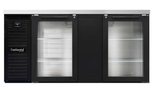 Continental Refrigerator BB69NGD - Back Bar Cooler, 69" wide, 34-3/4" high, stainless steel top, 26.0 cubic feet, front breathing, (2)