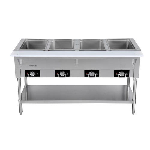 Serv-Ware EST4-2 - Serv-Ware - Electric Cooking - 4 Open Well Electric Steam Table - Dimensions: 58.2" W x 29.5" D x