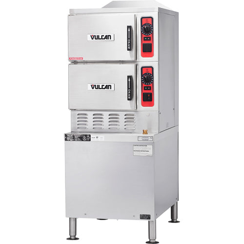 Vulcan C24GA6-PS - Convection Steamer, Gas, PowerSteam™ Series with Superheated Steam, 2 compartments on 24" cabinet