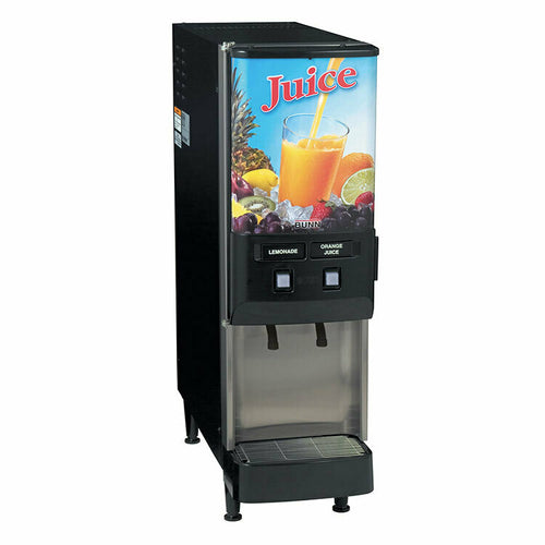 BUNN 37900.0001 - 37900.0001 JDF-2S Silver Series® 2-Flavor Cold Beverage System, Push and Hold, Unlit Door, (4) 5