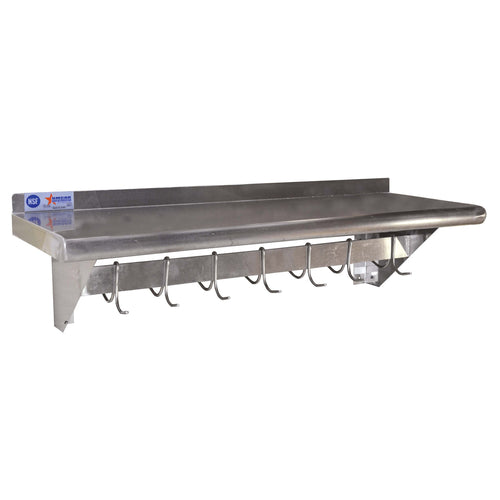 Omcan 31853 - (31853)Shelf, wall mounted with pot rack, stainless steel, 12