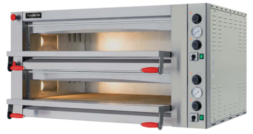 Omcan 40638 43 Inch Double Chamber Electric Pizza Oven Stainless Steel