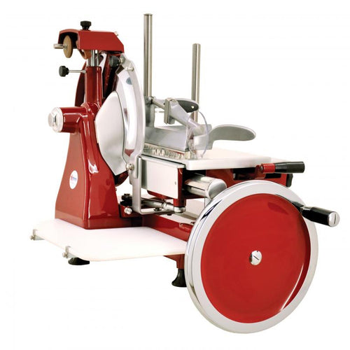 Omcan 18830 34 Inch Carbon Steel Manual Food Slicer with Built-in Sharpener