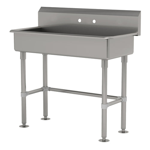 Advance Tabco FC-FM-1-ADA - Service Sink, splash mount faucet provision, with stainless steel legs and flanged feet, 40
