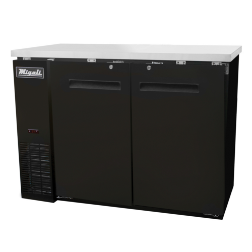Migali C-BB48-HC 48" Two Section Back Bar Cooler with Solid Door, 11.8 cu. ft.