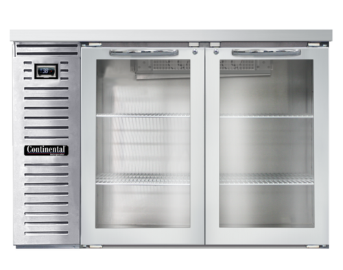 Continental Refrigerator BB50NSSGD - Back Bar Cooler, 50" wide, 34-3/4" high, 16.0 cubic feet, front breathing, stainless steel top, (2)