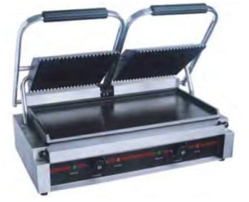 Serv-Ware EPG-200GF - Serv-Ware - Electric Cooking - Double Panini Grill - Grooved Top, Flat Bottom - Dimensions: 22.44"