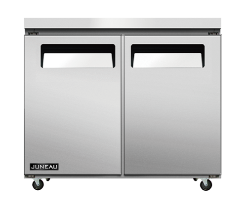 Omcan 58012 36 Inch Stainless Steel Undercounter Refrigerator 4.9 cu ft 2 Section