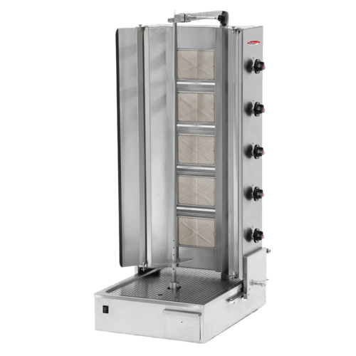 BakeMax BMDN152USA5 - Vertical Broiler, shawarma or gyro, 23"W x 28"D x 57"H, able to work either natural gas burners or
