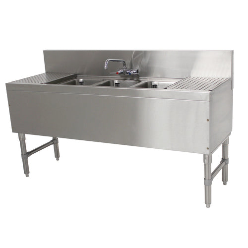 Advance Tabco PRB-19-73C - Prestige Underbar Sink Unit, 3-compartment, 84