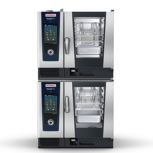 RATIONAL ICP 6-HALF ON 6-HALF E 208 3PH AD-QS - (Quick Ship) Two (2) (CB1ERRA.0016159) iCombi Pro® 6-Half Size Combi Ovens, double stack, electric,