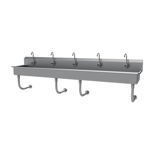 Advance Tabco FS-WM-100EFADA - Multiwash Hand Sink, splash mount faucet provision, wall mounted, with (5) electronic faucets,