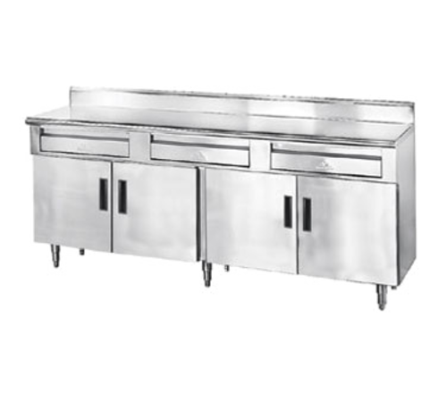 Advance Tabco HDRC-3010 - Storage Cabinet, 120"W x 30"D, 14 gauge 304 stainless steel top with 5"H backsplash, (4) fully