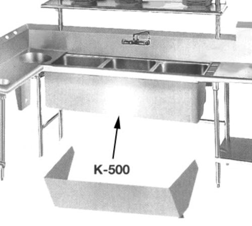 Advance Tabco K-500 - Apron, to cover sink bowls, stainless steel, (per sink)