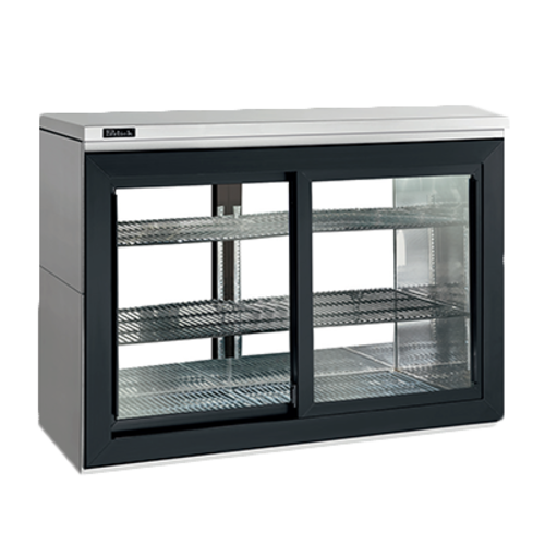 Perlick Corporation SDPR48 - Pass-Thru Sliding Door Refrigerated Back Bar Cabinet, two-section, 48"W, remote refrigeration, 14.1