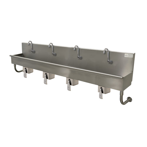 Advance Tabco 19-18-96KV - Multiwash Hand Sink, wall mounted, with (4) electronic faucets, 96
