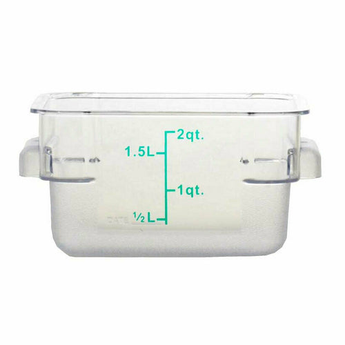 Omcan 80172 - (80172) Food Storage Container, 2 quart, square, polycarbonate, clear, NSF (Qty Break = 12 ea)