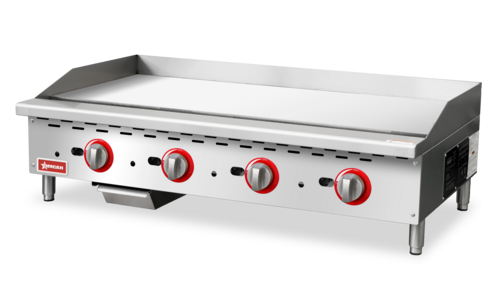 Omcan 47373 48 Inch Griddle Countertop Gas with 4 Burners 112000 BTU